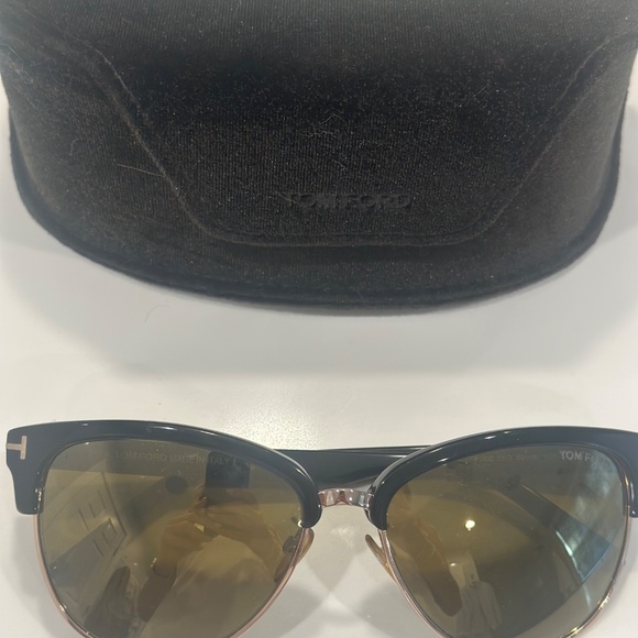 Tom Ford Sunglasses Fany Black/Gold Mirrored TF 368 with Case - Picture 2 of 15